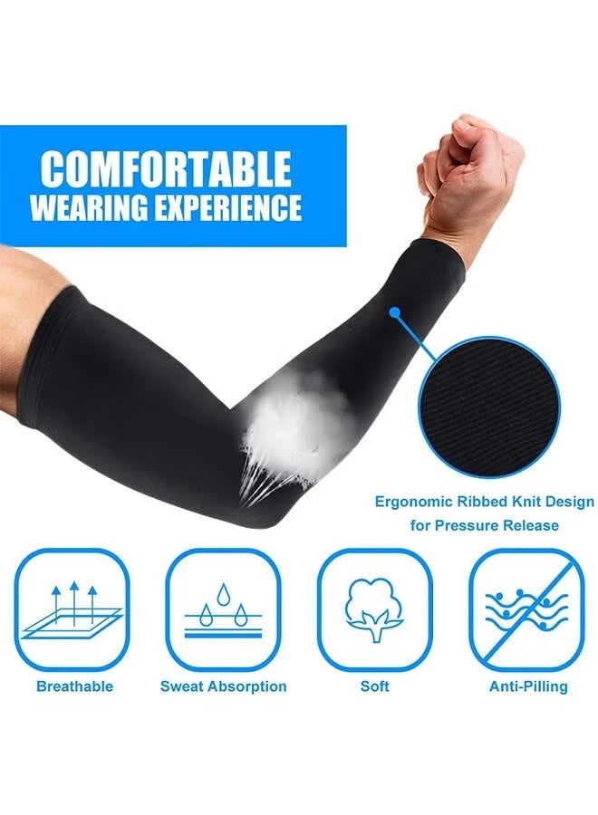 PRO ACTION 4 Pack Arm Sleeves for Men, Women and Youth, UPF 50 UV Sun Protection Arm Cooling Sleeves, One Size Arm Warmers and Tattoo Cover for Sports, Outdoor Activities and Daily Use - Image 4